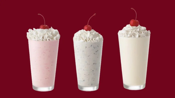 Chick-fil-a milkshake menu